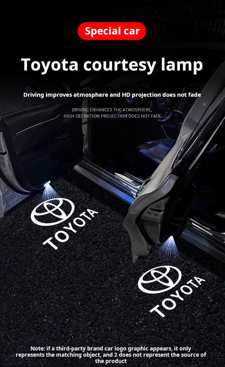 2Pc for Toyota Car Door LED Logo Decorative Lamps Laser Shadow Projector Ghost Courtesy Welcome Light
