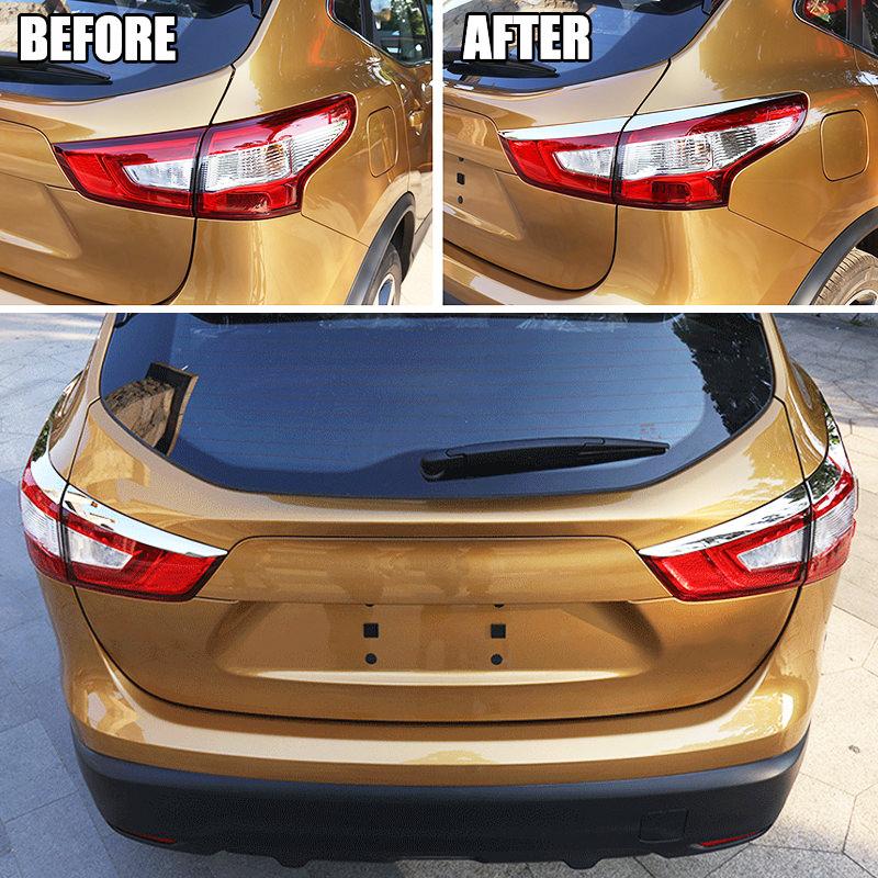 nissan qashqai j11 chrom abdeckung scheinwerfer rueckleuchte hecklicht rahmen