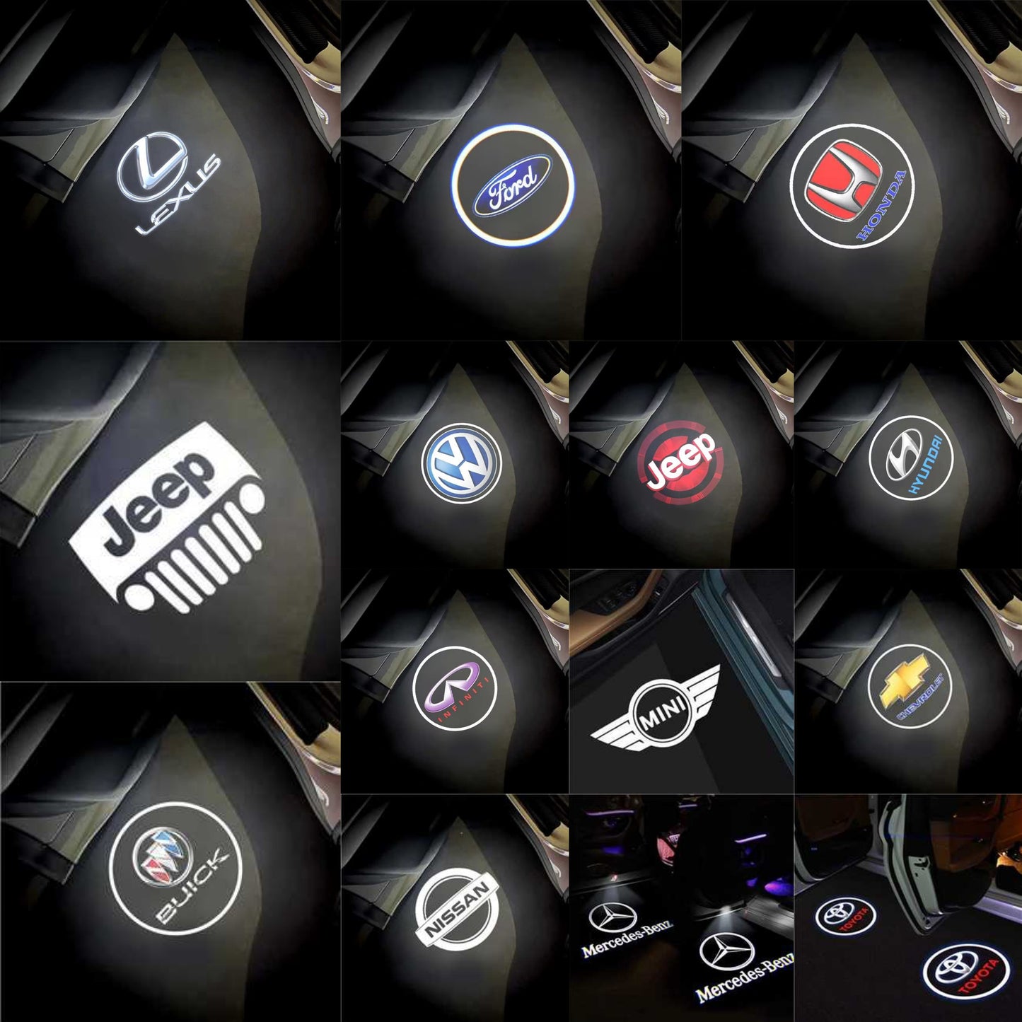 【Xcar】【First order discount 】2Pcs Car Door LED HD Welcome Logo Light