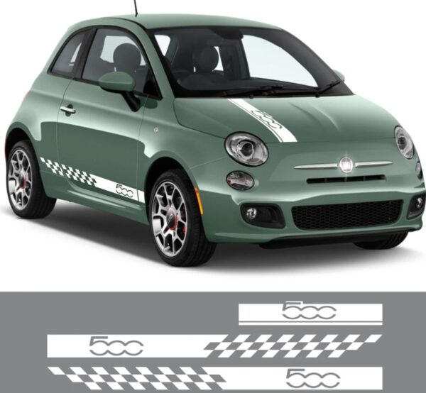 fiat 500 styling seitentuer rennstreifen checker