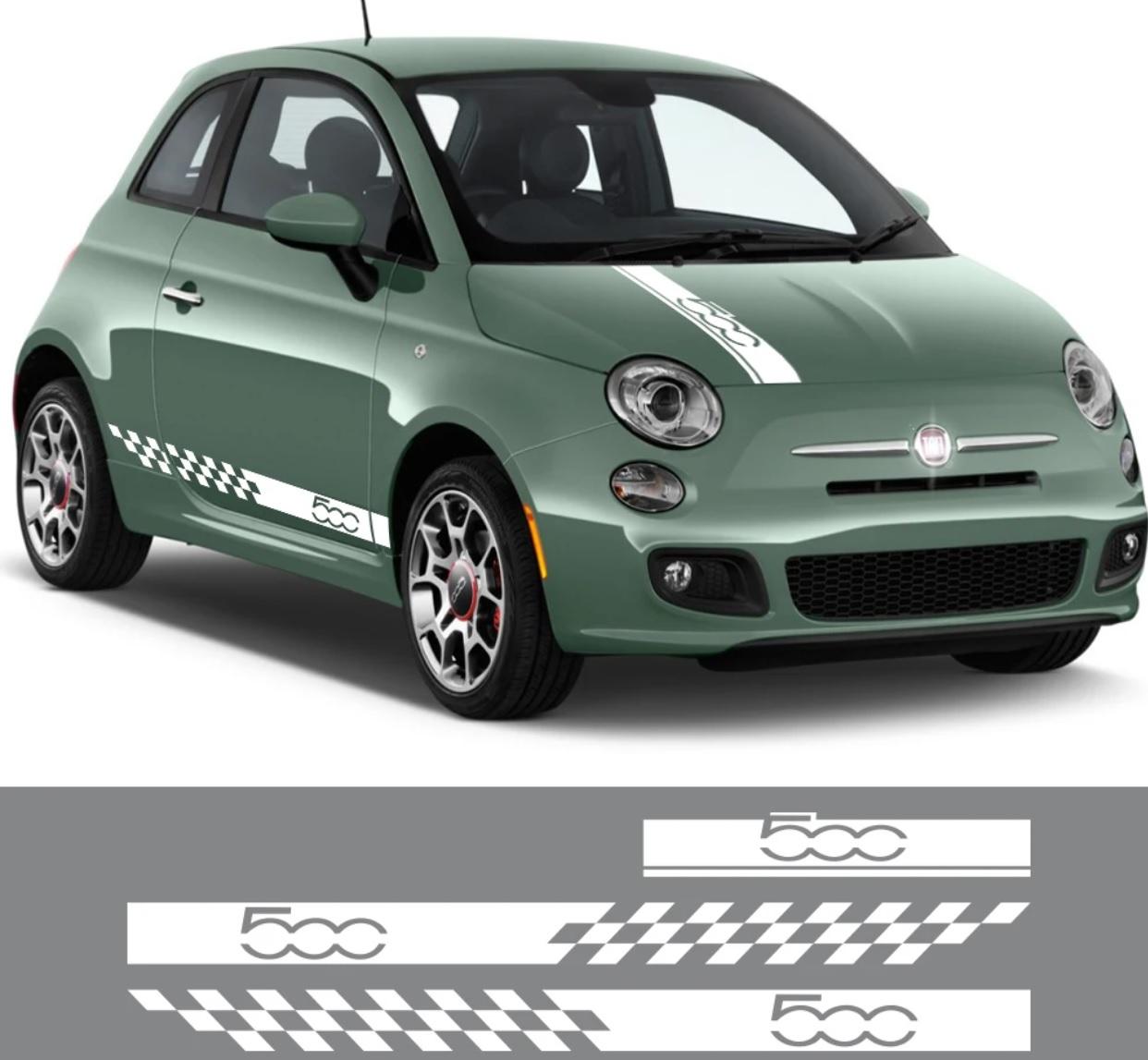 fiat 500 styling seitentuer rennstreifen checker