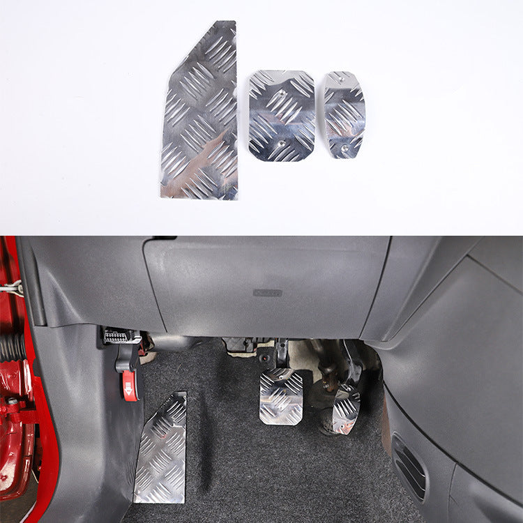 geeignet fur fiat 500 baujahre 2010 2015 gaspedal und bremspedalabdeckung aluminiumlegierung silberfarben 3 teiliges set