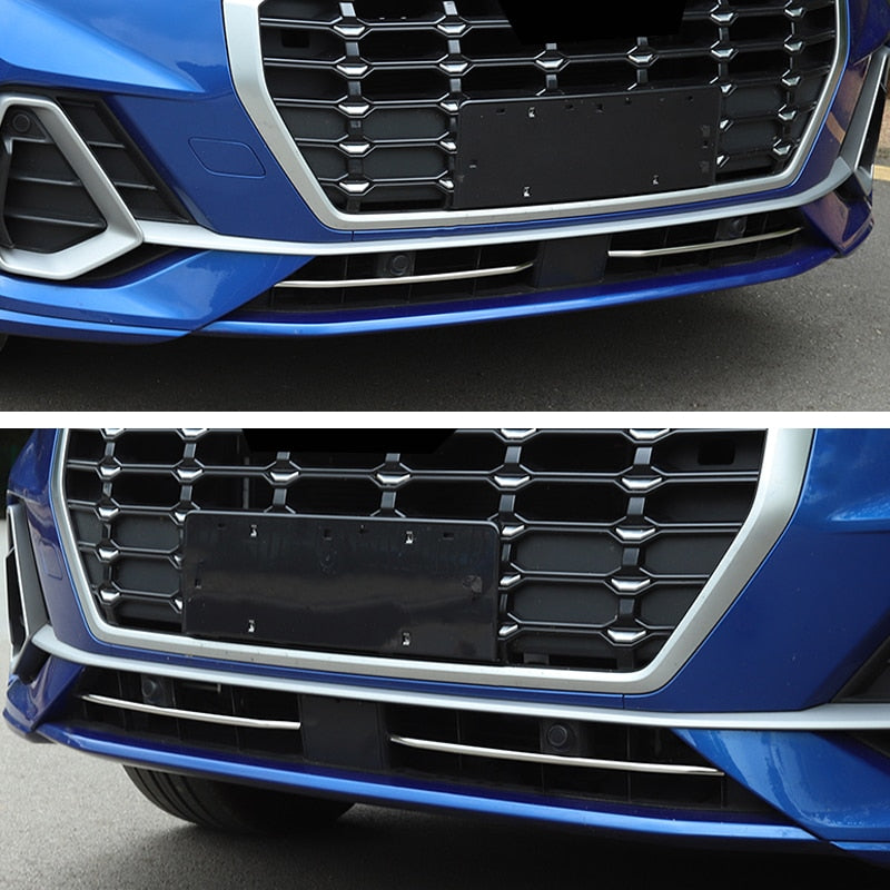 audi q3 f3 chrom kuehlergrill gitter leiste abdeckung vorne unten