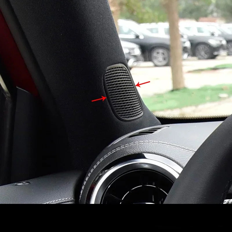 mercedes a w177 cla c118 edelstahl tuer lautsprecher a saeule abdeckung