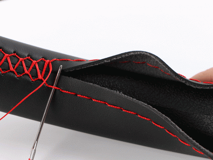 38cm universale auto lenkradabdeckung imitierte lederhuelle mit nahten