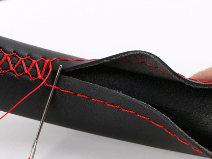 38cm universale auto lenkradabdeckung imitierte lederhuelle mit nahten