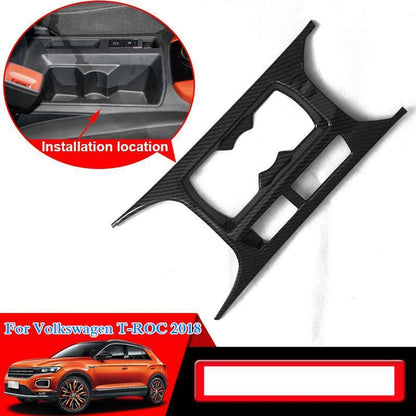 vw t roc mqb chrom carbon ablagekasten getraenke becher wasser halter abdeckung