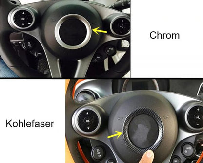 smart fortwo forfour chrom lenkrad kreis blende einsatz