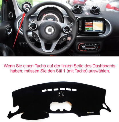 smart fortwo forfour armaturenbrett matte abdeckung sonnenschutz teppich