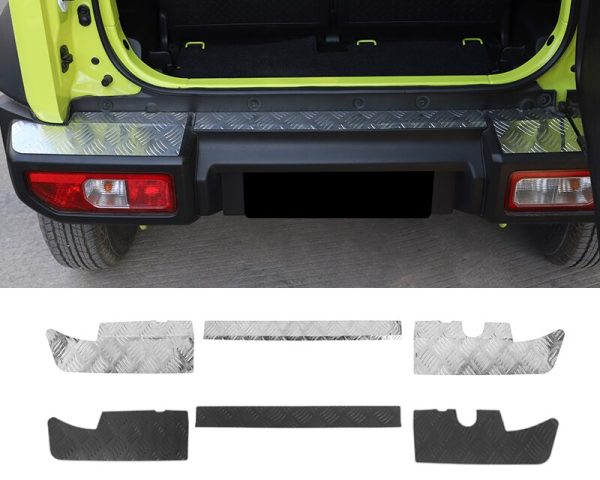 suzuki jimny 4 kofferraum gepaeckraum abdeckung stossstange hinten aluminium leiste