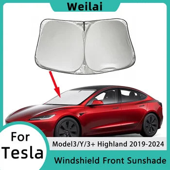 fur tesla windschutzscheiben sonnenschutz faltbare frontscheibenabdeckung hitzeschutzblende fur model y model 3 2024 zubehor