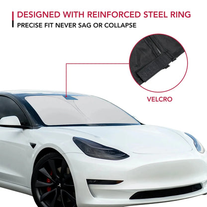 fur tesla windschutzscheiben sonnenschutz faltbare frontscheibenabdeckung hitzeschutzblende fur model y model 3 2024 zubehor