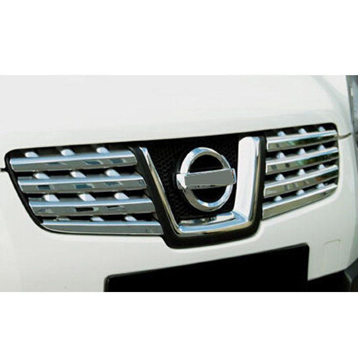 nissan qashqai j10 chrom kuehlergrill gitter niere streifen abdeckung leiste