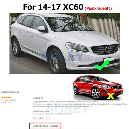 volvo xc60 4 schmutzfanger spritzschutz schmutzlappen vorne hinten