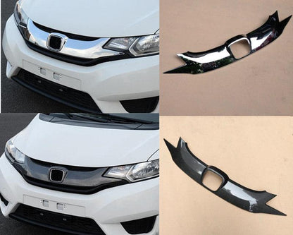 honda jazz chrom carbon stossleiste kuhlergrill logo vorne leiste abdeckung