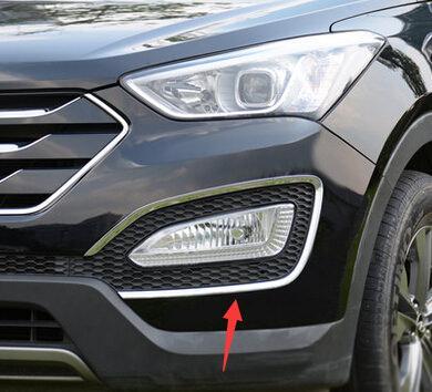 hyundai santa fe 3 dm chrom nebelscheinwerfer licht abdeckung rahmen vorne