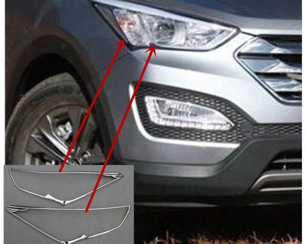 hyundai santa fe 3 dm chrom licht leuchte scheinwerfer vorne abdeckung