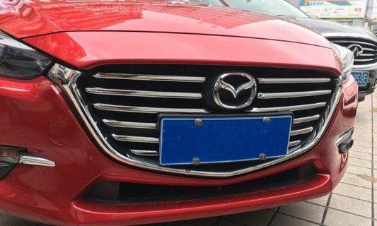 mazda 3 bn chrom kuhlergrill gitter leiste abdeckung vorne