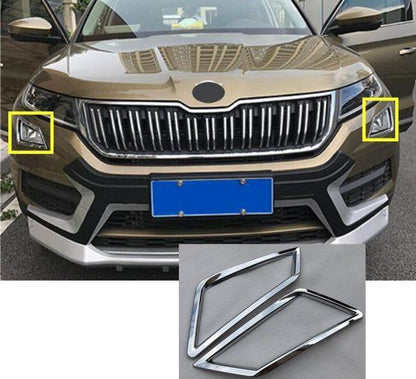 skoda kodiaq chrom nebelscheinwerfer licht abdeckung rahmen vorne