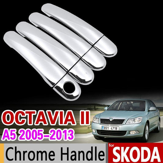 skoda octavia a5 chrom ausen turgriff schalen mulden tur kappen abdeckung