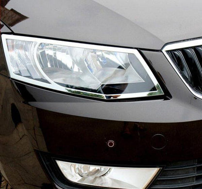 skoda octavia a7 chrom scheinwerfer leuchte vorderes licht abdeckung