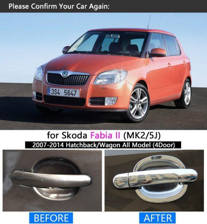 skoda fabia 2 chrom ausen turgriff mulden tur kappen abdeckung