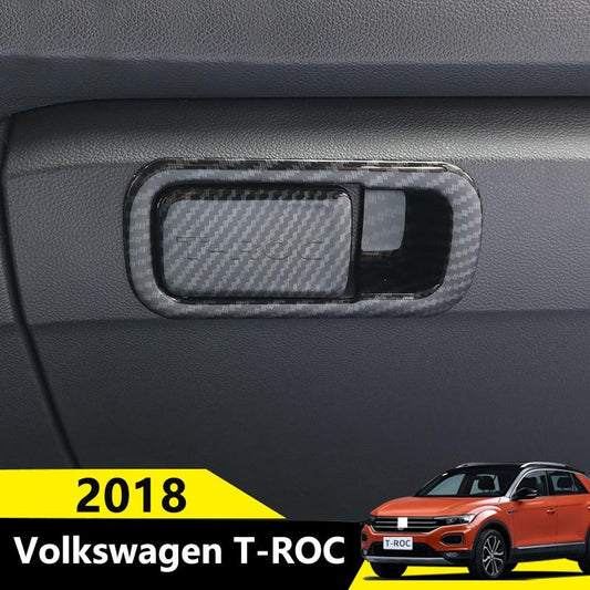 vw t roc mqb chrom carbon griff hebel handschuh fach kasten abdeckung