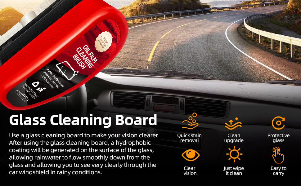 【Xcar】【First order discount】Car Glass Oil Film Brush Remover Automotive Glass Sponge Cleaning Brush
