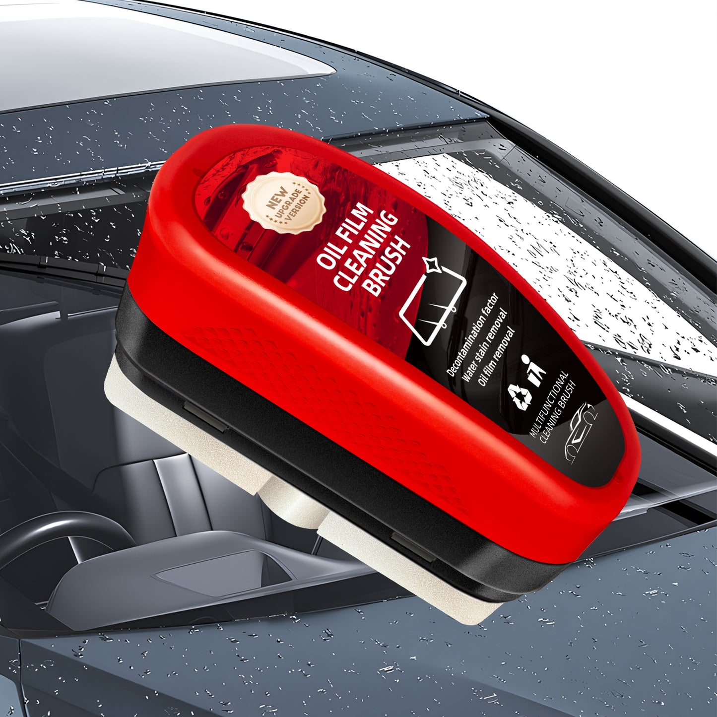 【Xcar】【First order discount】Car Glass Oil Film Brush Remover Automotive Glass Sponge Cleaning Brush
