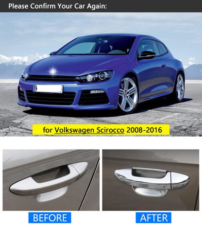 vw scirocco 3 chrom tuergriff aussen schalen mulden tuer kappen abdeckung