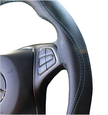 38cm universale auto lenkradabdeckung imitierte lederhuelle mit nahten