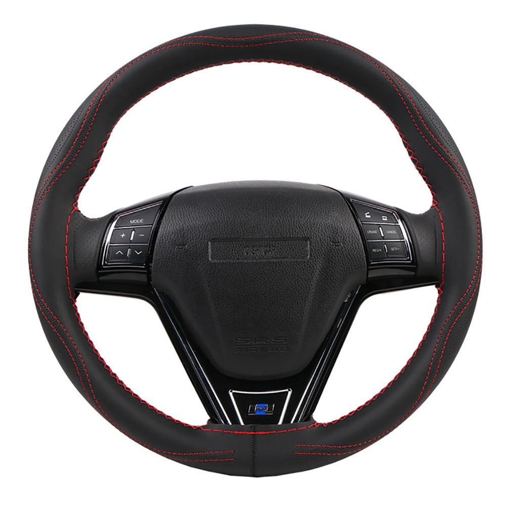 38cm universale auto lenkradabdeckung imitierte lederhuelle mit nahten