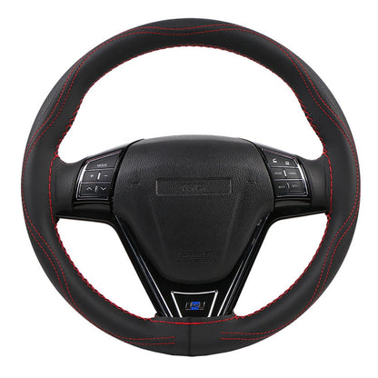 38cm universale auto lenkradabdeckung imitierte lederhuelle mit nahten