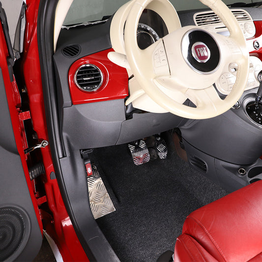 geeignet fur fiat 500 baujahre 2010 2015 gaspedal und bremspedalabdeckung aluminiumlegierung silberfarben 3 teiliges set