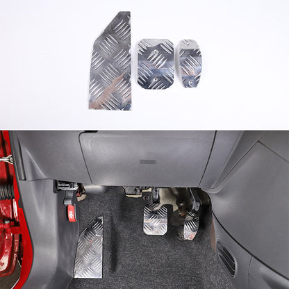 geeignet fur fiat 500 baujahre 2010 2015 gaspedal und bremspedalabdeckung aluminiumlegierung silberfarben 3 teiliges set