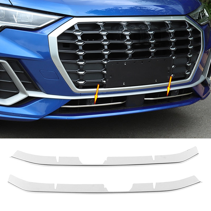 audi q3 f3 chrom kuehlergrill gitter leiste abdeckung vorne unten