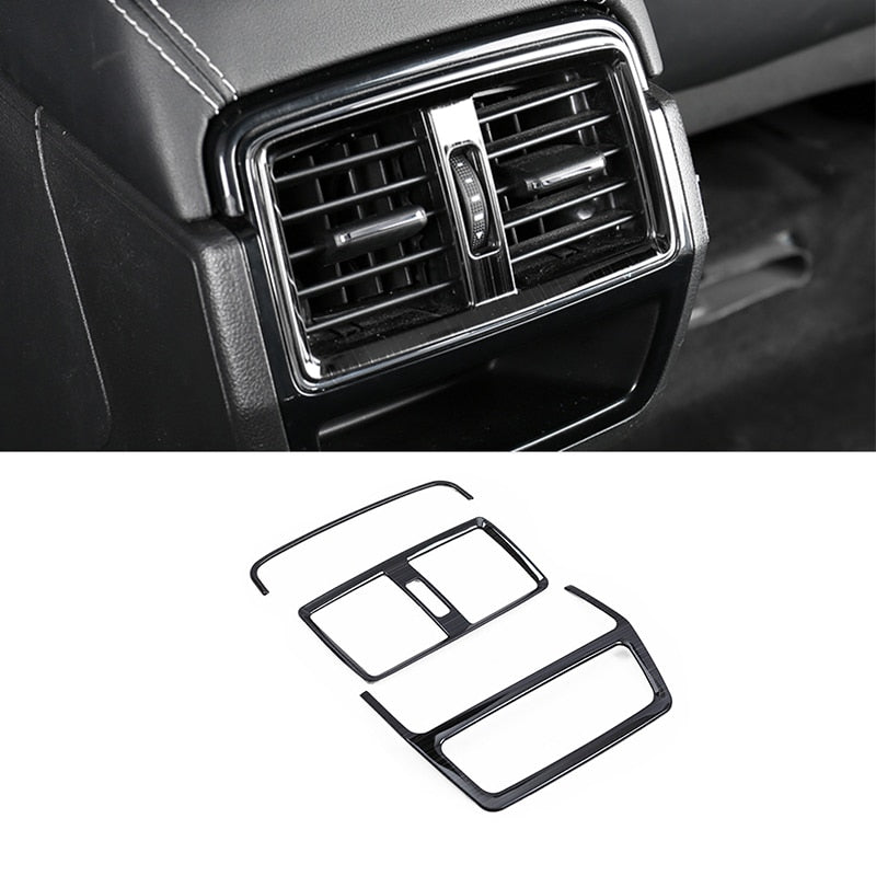 skoda karoq edelstahl armlehne luftduesen mittelkonsole lueftung abdeckung rahmen