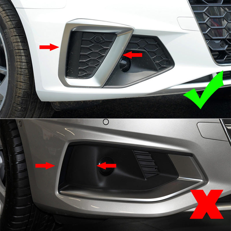 audi a4 b9 nebelscheinwerfer licht vorne kuehlergrill gitter abdeckung rahmen