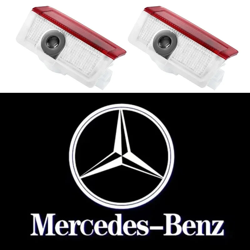 2Pcs LED HD Car Door Lights Benz Logo Welcome Light For Mercedes Benz E GLC GLA GLB E GLB GLE C A Class W177 W205 W212 W213 X253