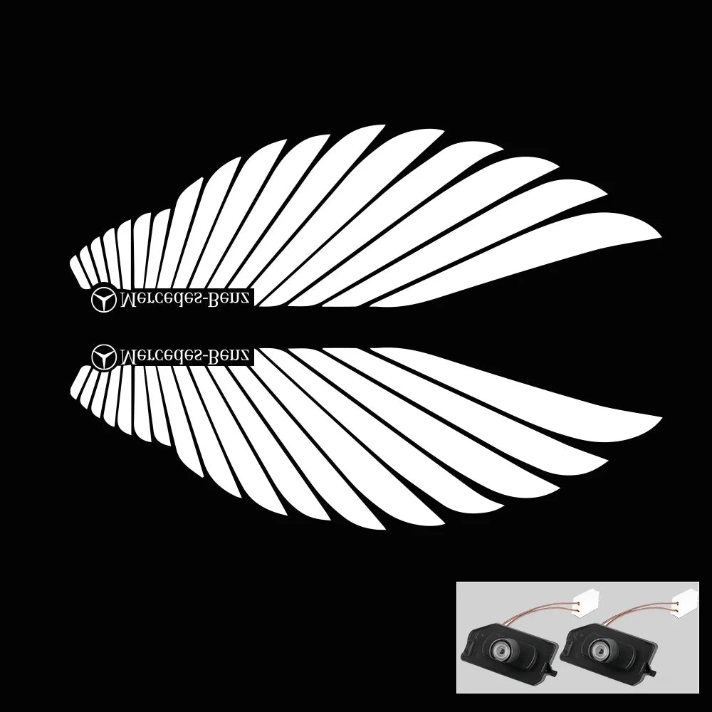 Car Dynamic Rearview Mirror Carpet Light Angel Wings Welcome Light Led For Mercedes benz W177 W247 W205 W222 GLA GLB GLC GLS EQC