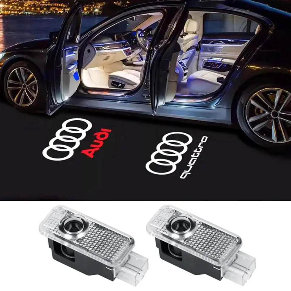 2pcs Car Door Welcome Lights for Audi A1 A3 8P 8V A4 A5 A6 A7 A8 Q3 Q5 Q7 Q8 Sline TT Logo Projector Ghost Shadow Lamp