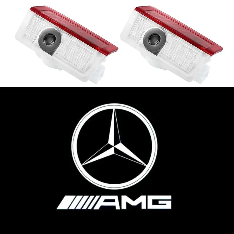 2Pcs LED HD Car Door Lights Benz Logo Welcome Light For Mercedes Benz E GLC GLA GLB E GLB GLE C A Class W177 W205 W212 W213 X253