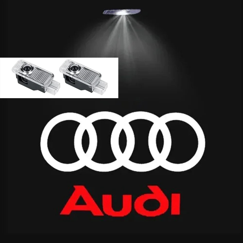 2pcs Car Door Welcome Lights for Audi A1 A3 8P 8V A4 A5 A6 A7 A8 Q3 Q5 Q7 Q8 Sline TT Logo Projector Ghost Shadow Lamp