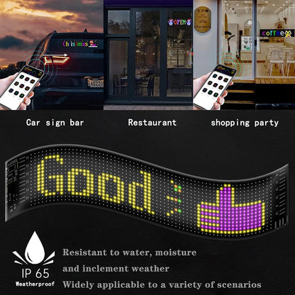 LED Matrix Pixel Panel Light Bluetooth App 5V USB  Control Scrolling Advertising LED Car Sign Animation Programmable For Car Sho