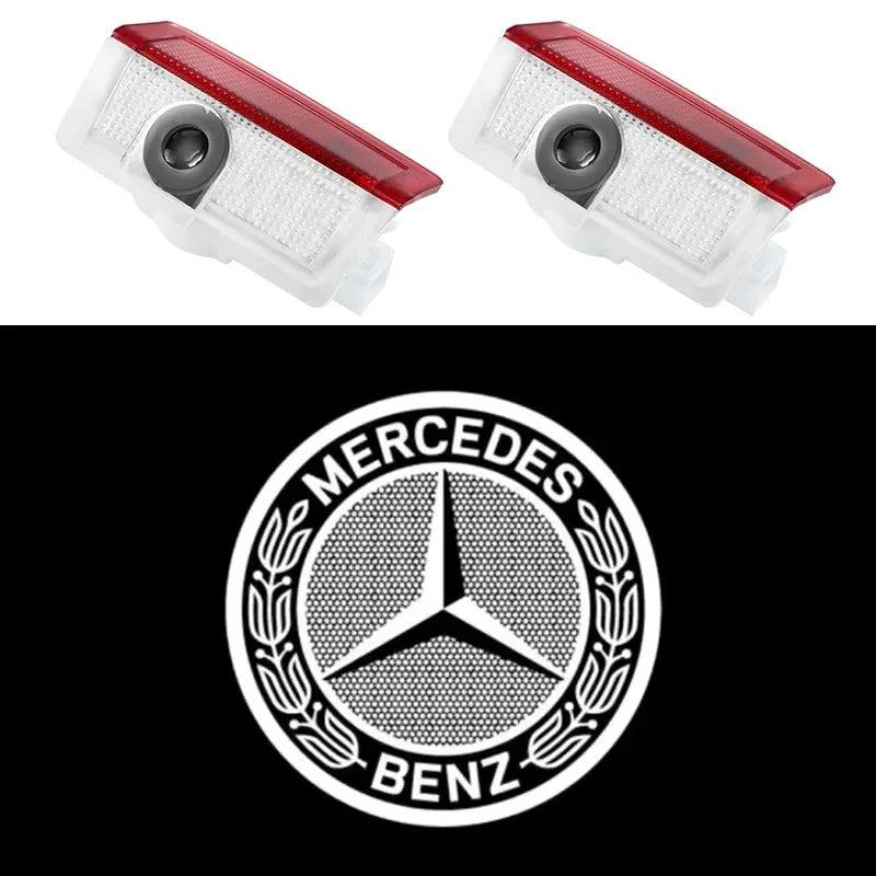 2Pcs LED HD Car Door Lights Benz Logo Welcome Light For Mercedes Benz E GLC GLA GLB E GLB GLE C A Class W177 W205 W212 W213 X253