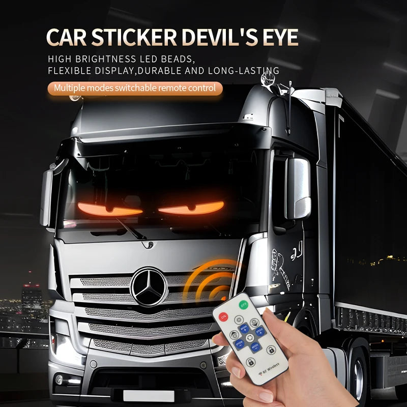 Soft Foldable Remote Control Truck Devil Eye LED Matrix Pixel Panel Lighting Graffiti Scrolling Stickup Text Board Windshield