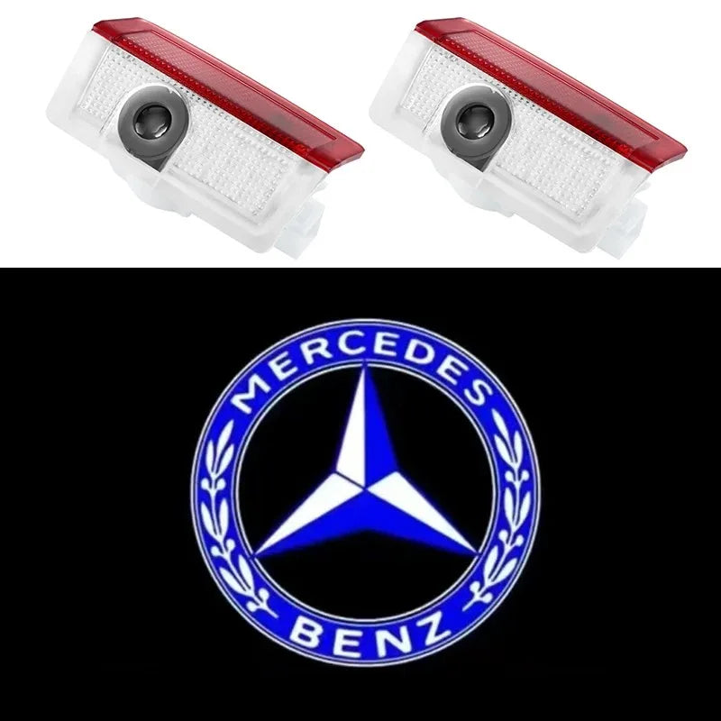 2Pcs LED HD Car Door Lights Benz Logo Welcome Light For Mercedes Benz E GLC GLA GLB E GLB GLE C A Class W177 W205 W212 W213 X253