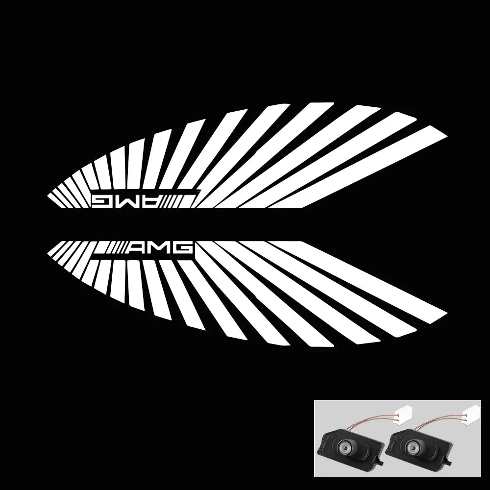 Car Dynamic Rearview Mirror Carpet Light Angel Wings Welcome Light Led For Mercedes benz W177 W247 W205 W222 GLA GLB GLC GLS EQC